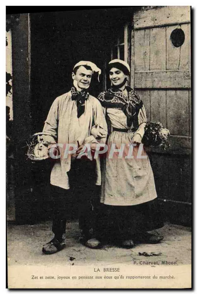 La Bresse — Zet e zette pensando nos ecus que levarão do mercado — P. Charvet, Macon - Frente