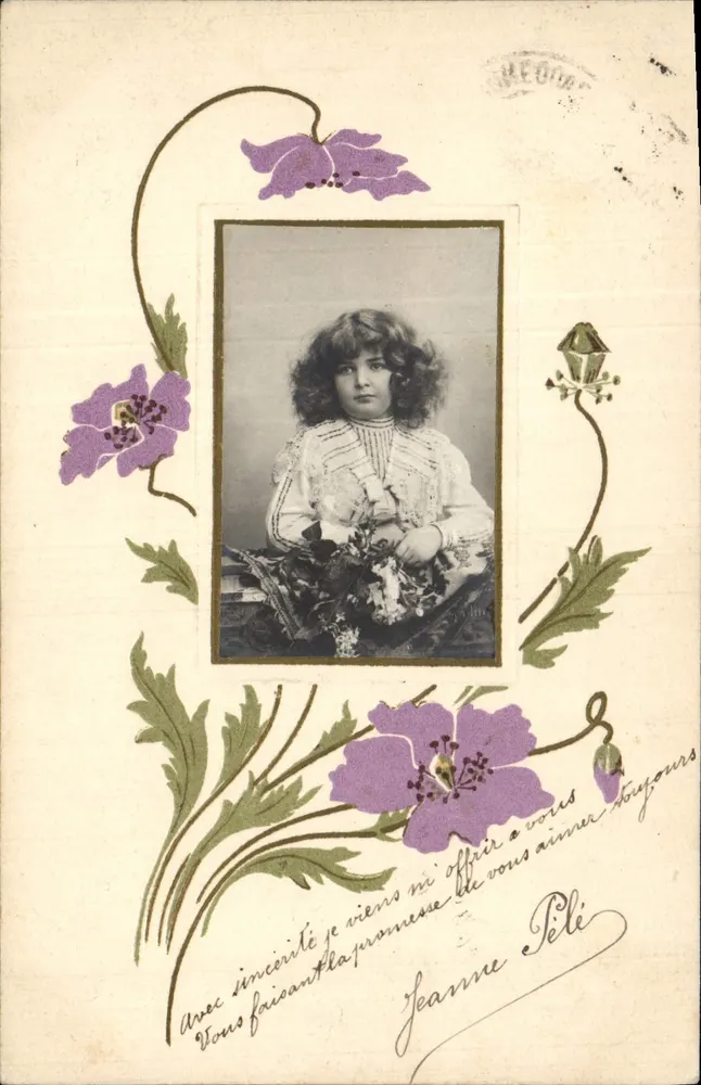 Junge Mädchen — gerahmtes Porträt — Jeanne Péli - Vorderseite