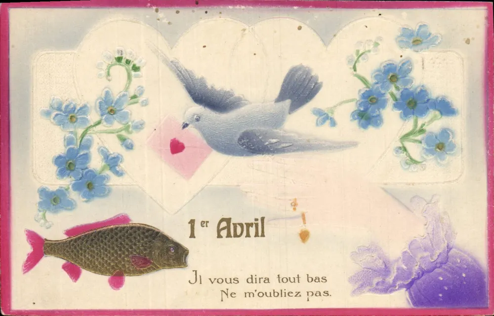 Uccello e pesce — 1° Aprile — serie 11440 - Recto