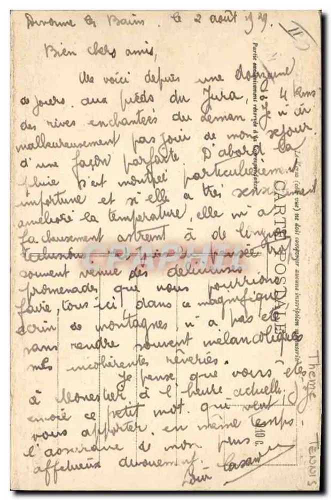 Divonne-les-Bains — Hydrotherapie-Einrichtung — Tennis - Rückseite