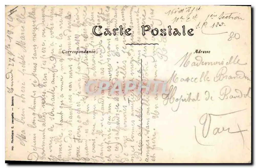 Poix — Brücke am Jeu de Paume — L. Caron phot.-edit., Amiens - Rückseite