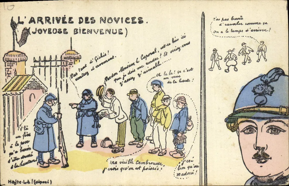 DIE ANKOMMEN DER NEUANKÖMMLINGE — (JOYEOSE BIENVENUE) — HAJTE-LA ! (Serie 10) - Vorderseite