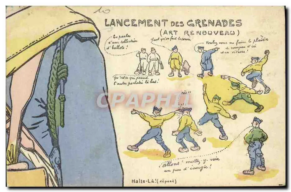 Grenadenschleudern (Art Nouveau) — Halte-Là! (abgegeben) — Verlag nicht sichtbar - Vorderseite