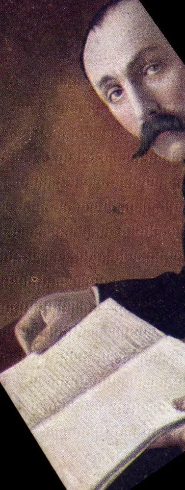 Retrato de um homem lendo um livro — editor não visível - Frente