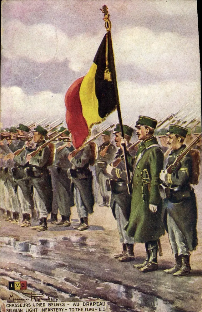 Belgische Fußsoldaten - Unter dem Flagge — L.V.C. — Manne F. Romberg — L.3 - Vorderseite