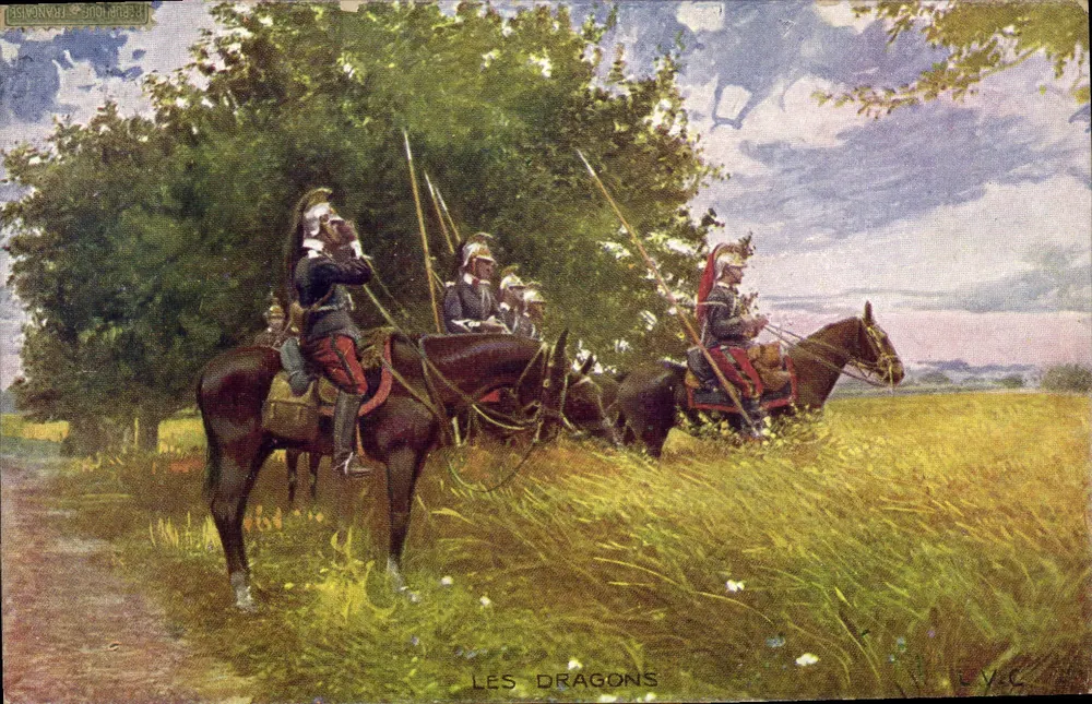 ड्रैगन — सैन्य चित्र — छापकर्ता: लेओनार्ड शोलांडर, श्रृंखला क्रमांक IV.C - आगे