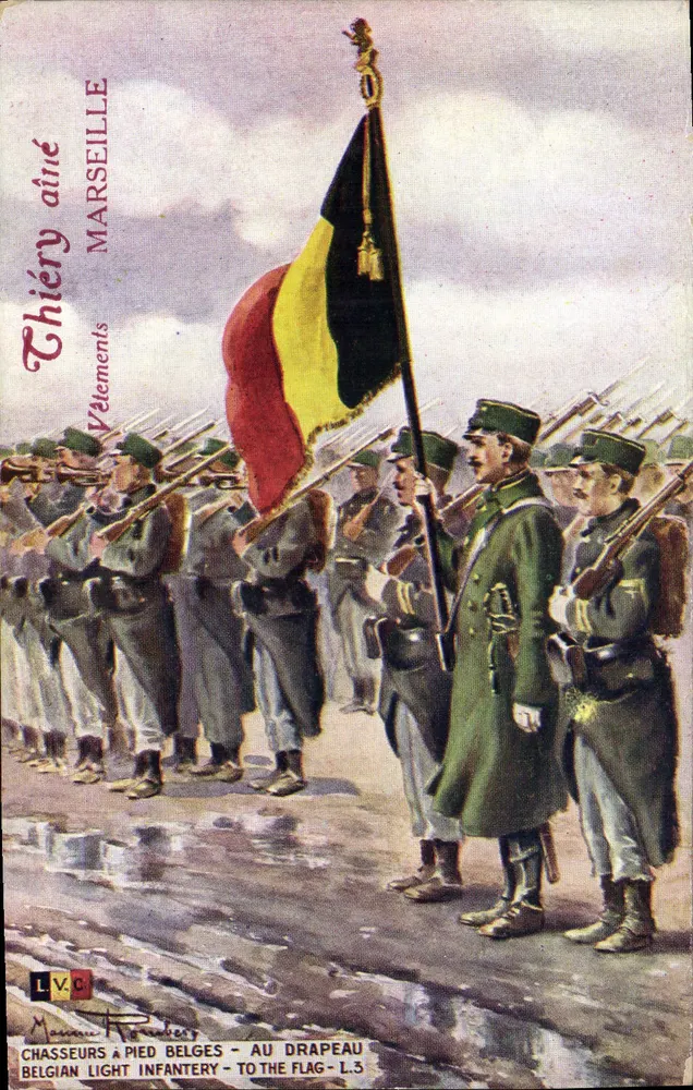 Belgische Fußsoldaten - Unter dem Flagge — Thiéry & Cie, Marseille, L.V.C. - L.3 - Vorderseite