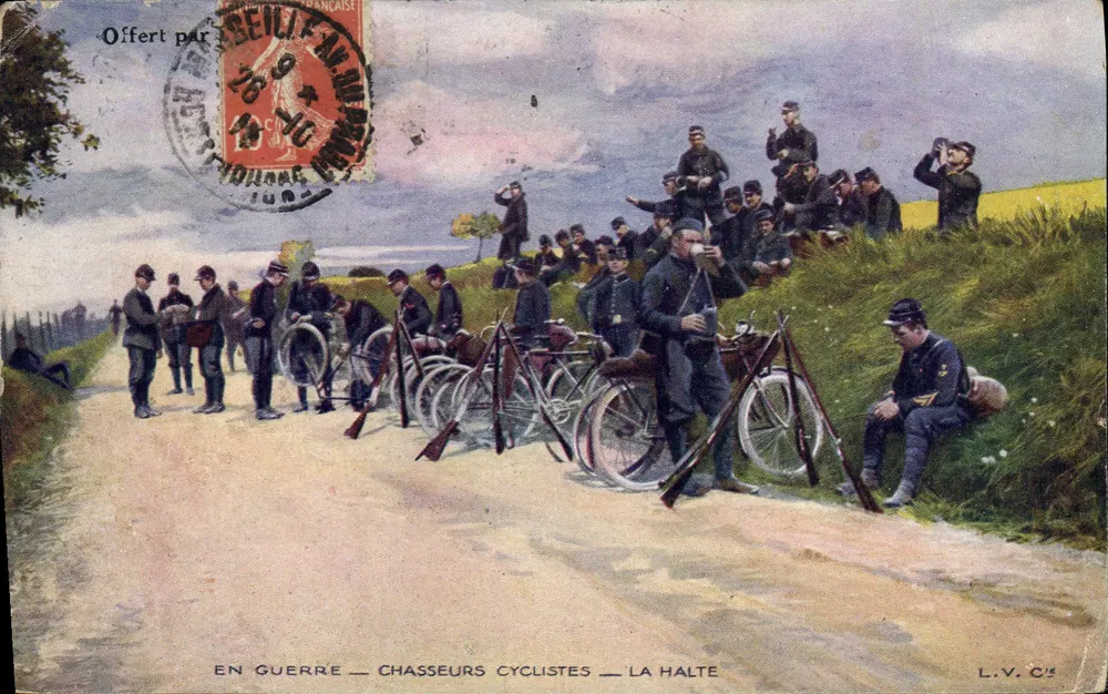 Chasseurs Cyclistes — La Halte — Éditeur L.V. C° - Vorderseite