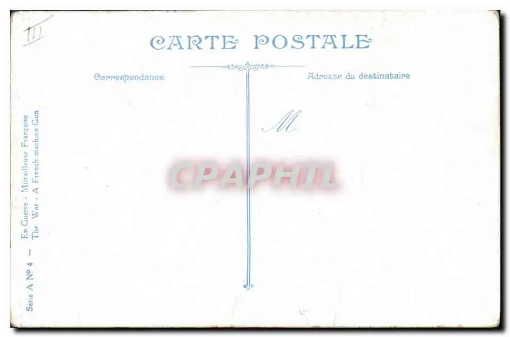 La mitrailleuse — scène de campagne avec soldats français — éditeur L.V.C. n° 4 - Verso