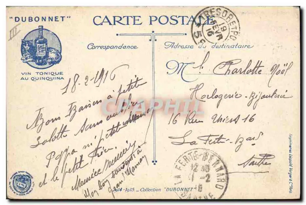 Autobus londoniens sur le front — scène de transport militaire avec publicités pour Pears' Soap et Dubonnet Tonic Wine — éditeur MET - Rückseite