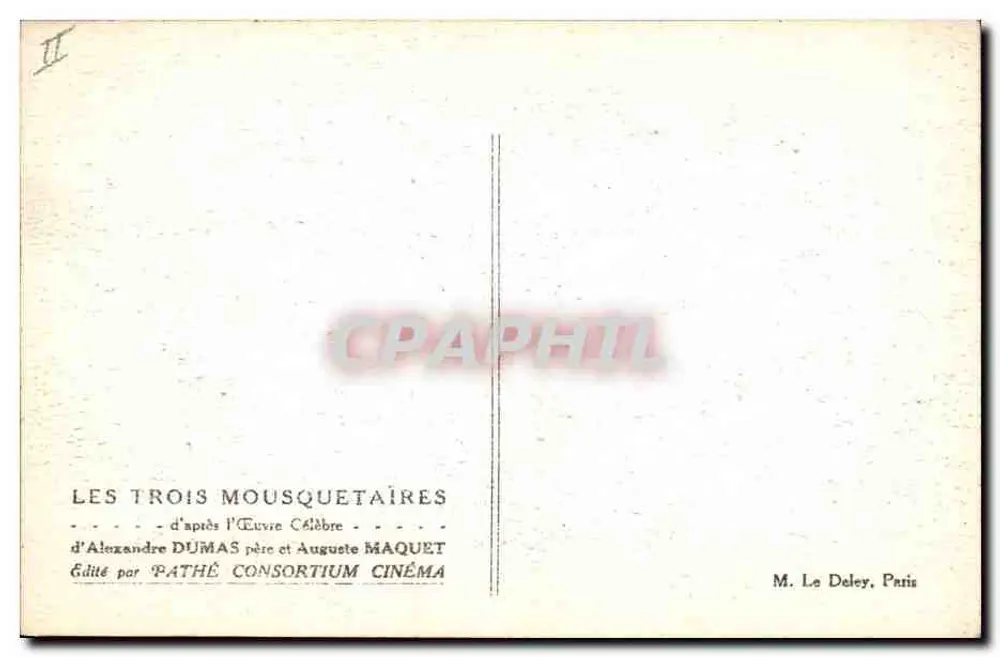 Die drei Musketiere — nach dem berühmten Werk von Alexandre Dumas père und Auguste Maquet — veröffentlicht von Pathé Consortium Cinéma - Rückseite