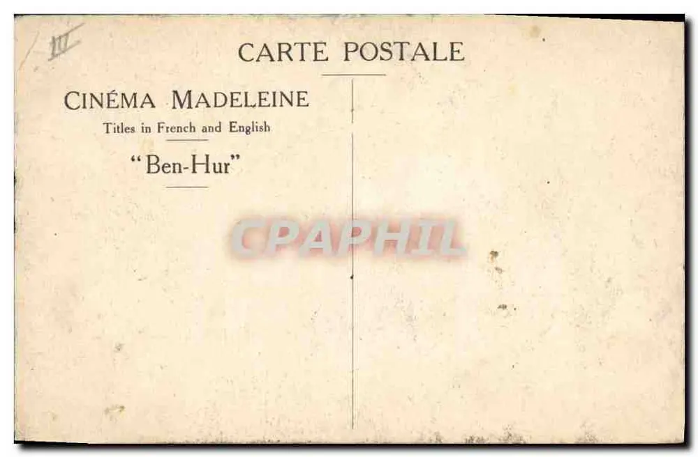 Corrida de Carros em "Ben-Hur" — Cinema Madeleine - Verso