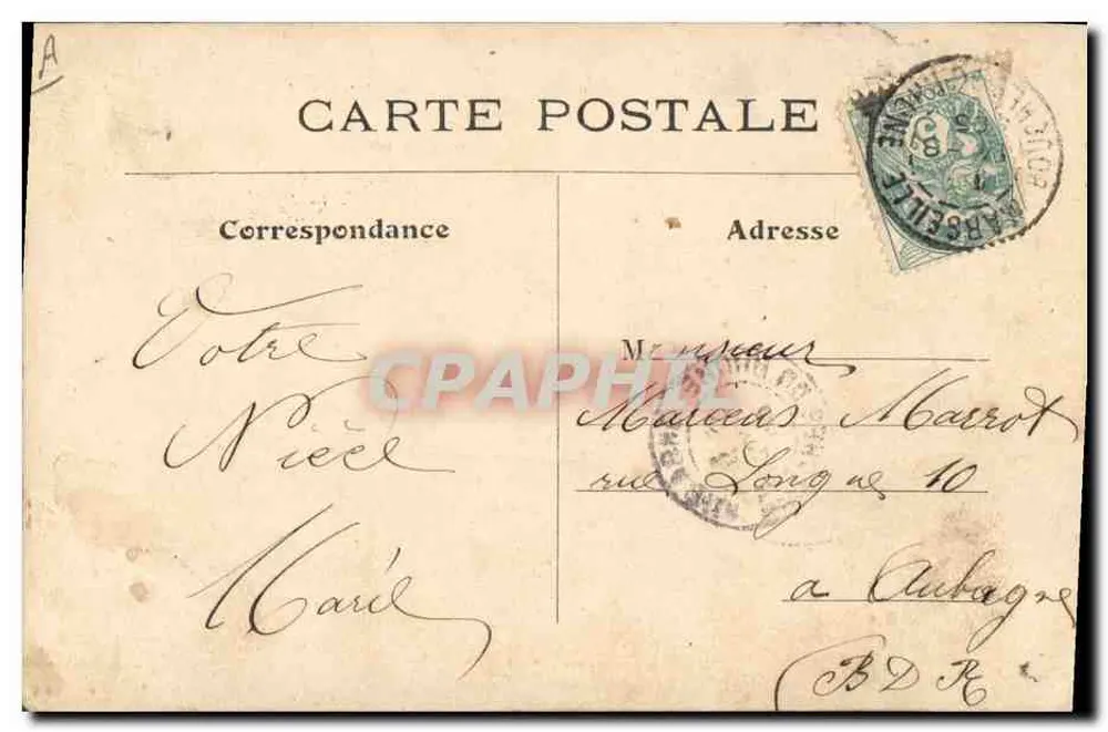 Pomba e flores — Boa Festa — Carta postal - Verso