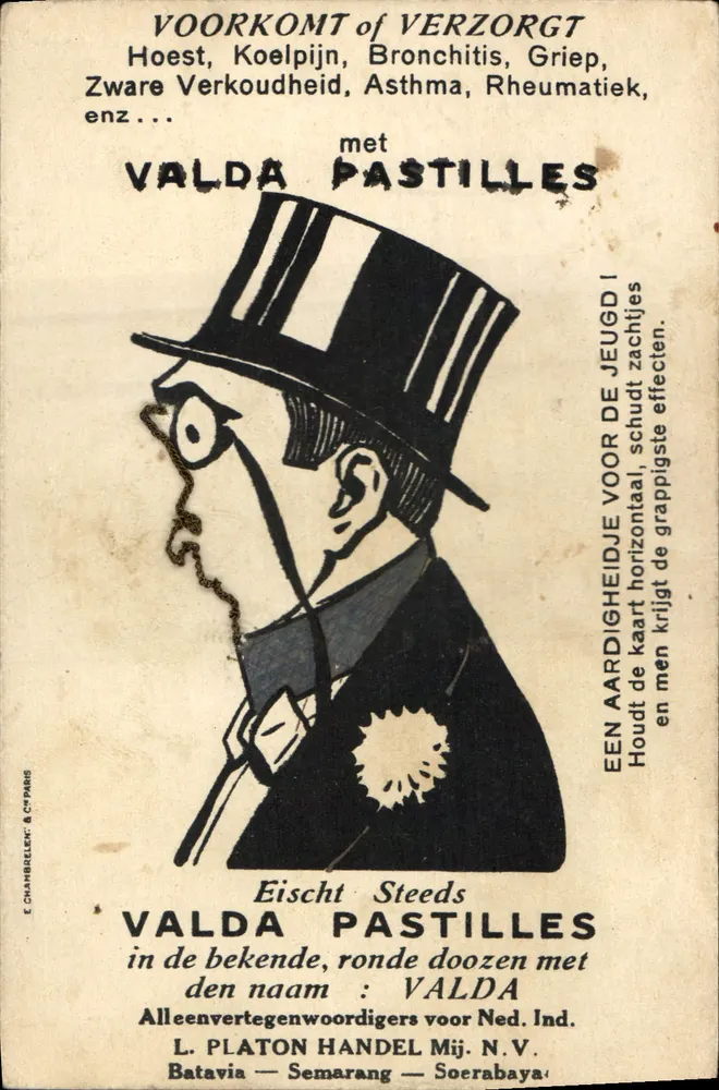 Werbung für Valda Pastilles — Verlag E. Chamberlein & Cie Paris - Vorderseite