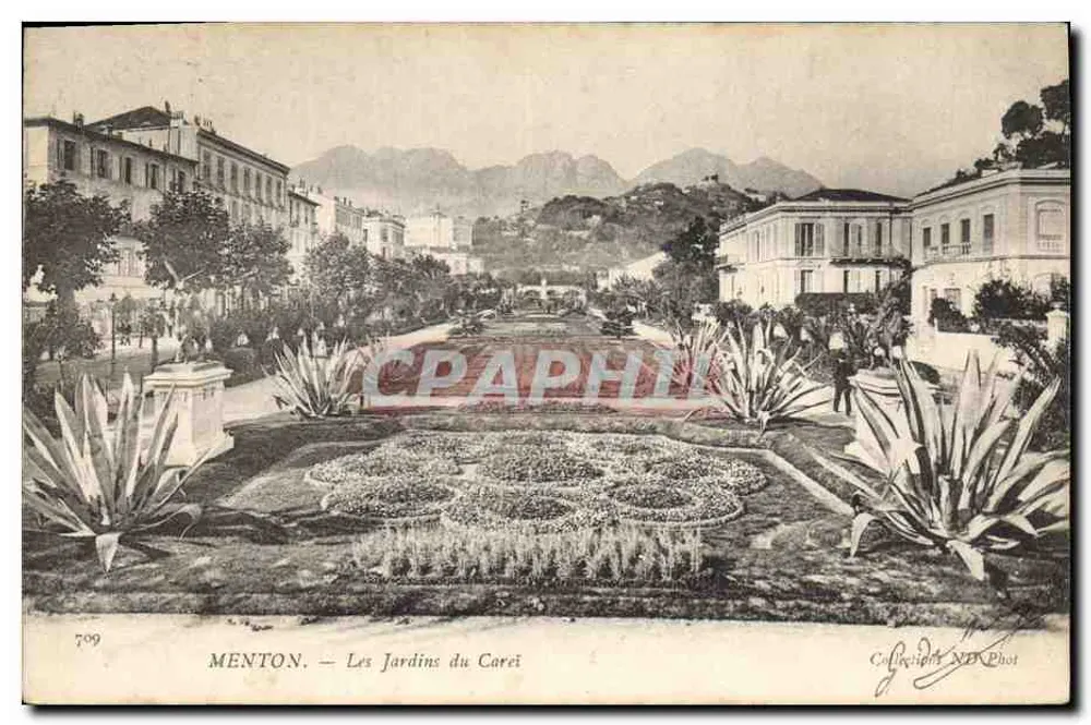 Menton — Os Jardins do Carei — Coleção ND Phot, n° 709 - Frente