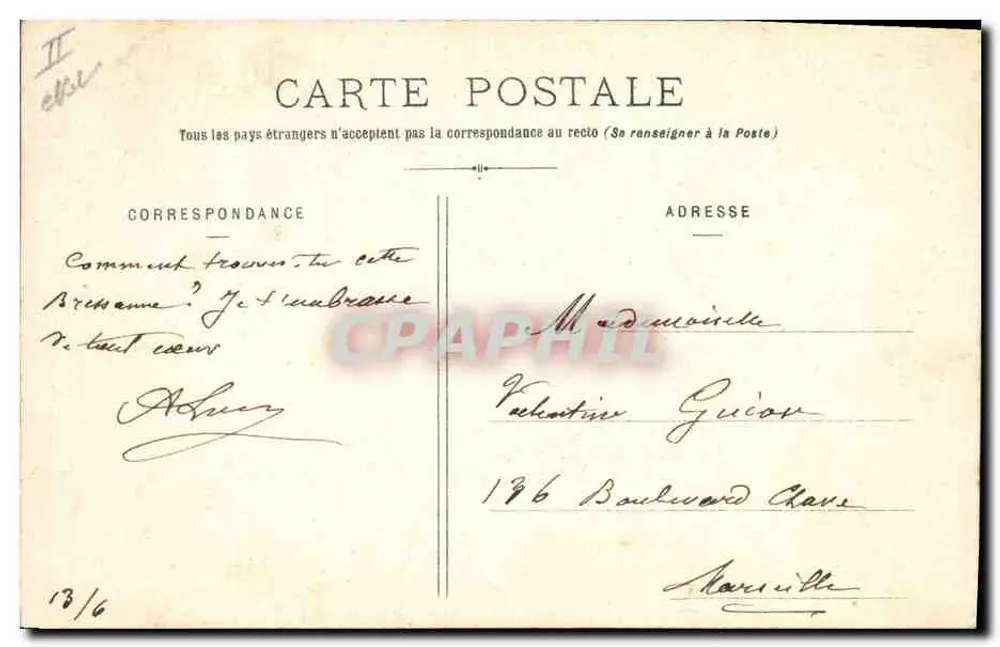 Mulher com traje egípcio — Bressane — J.-A. Durand, impressor, rua do Pont, Mâcon - Verso