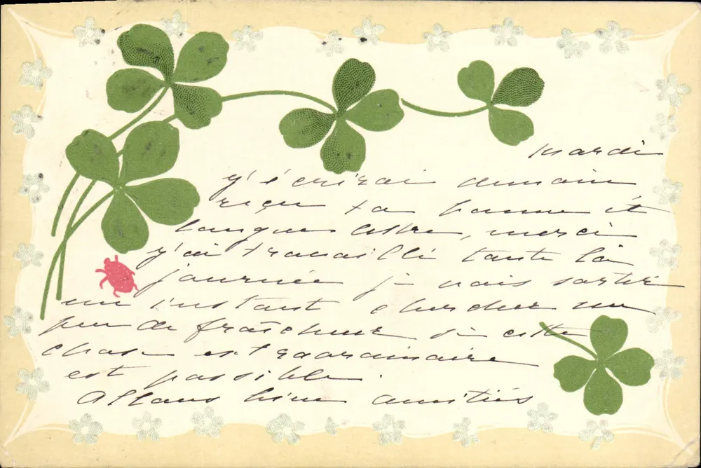 Vierbladige kruisjes — antieke ansichtkaart — Postkarte — Wereldwijde postunie, n° 5502 - Voorkant