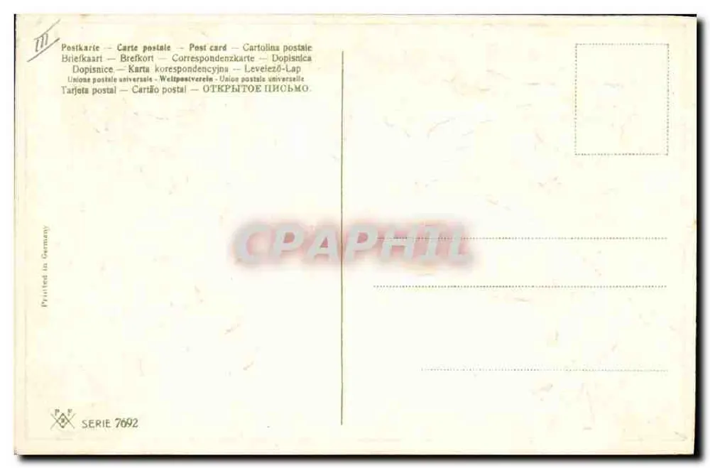 Peixe de outubro — Lembrança de amizade — Impressa na Alemanha, série 7692 - Verso