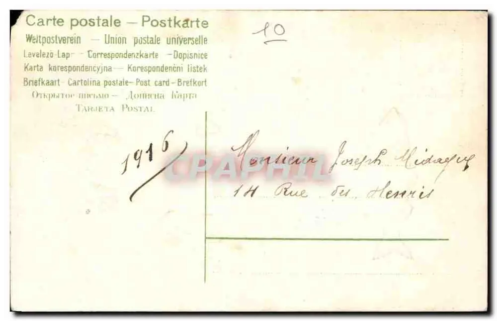 Avril ramène le Printemps — carte ornée de violettes et d'une étoile avec paysage — éditeur Carte postale — Postkarte (verso) - Rückseite