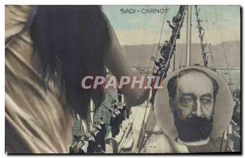 Sadi-Carnot — Portrait und Schiffsszene — unbekannter Verlag - Vorderseite