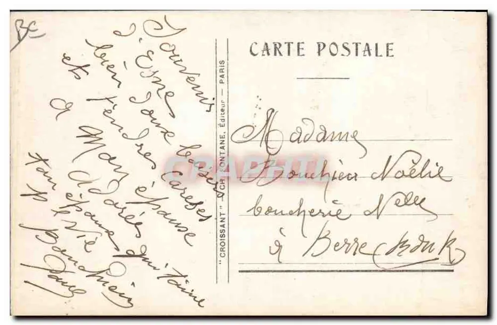 Vierge à l'Enfant entourée de putti — scène religieuse — éditeur Croissant, Paris - Verso