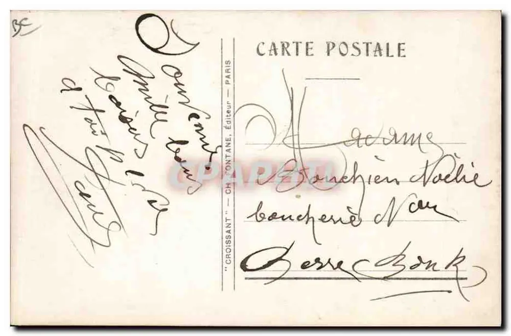Nativité — scène religieuse — Ch. Contante, Paris - Verso