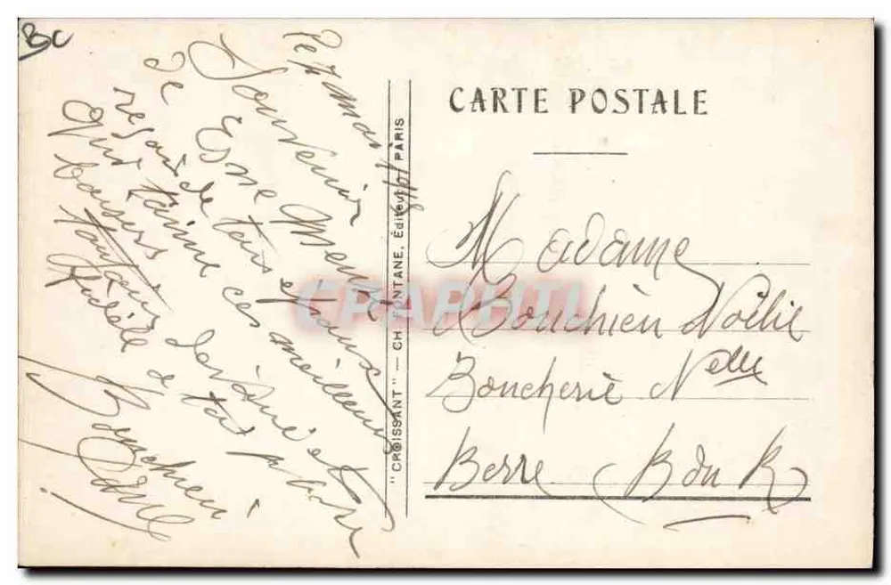 Vierge à l'Enfant — Saint Jean-Baptiste et une sainte — éditeur Croissant, Paris - Verso