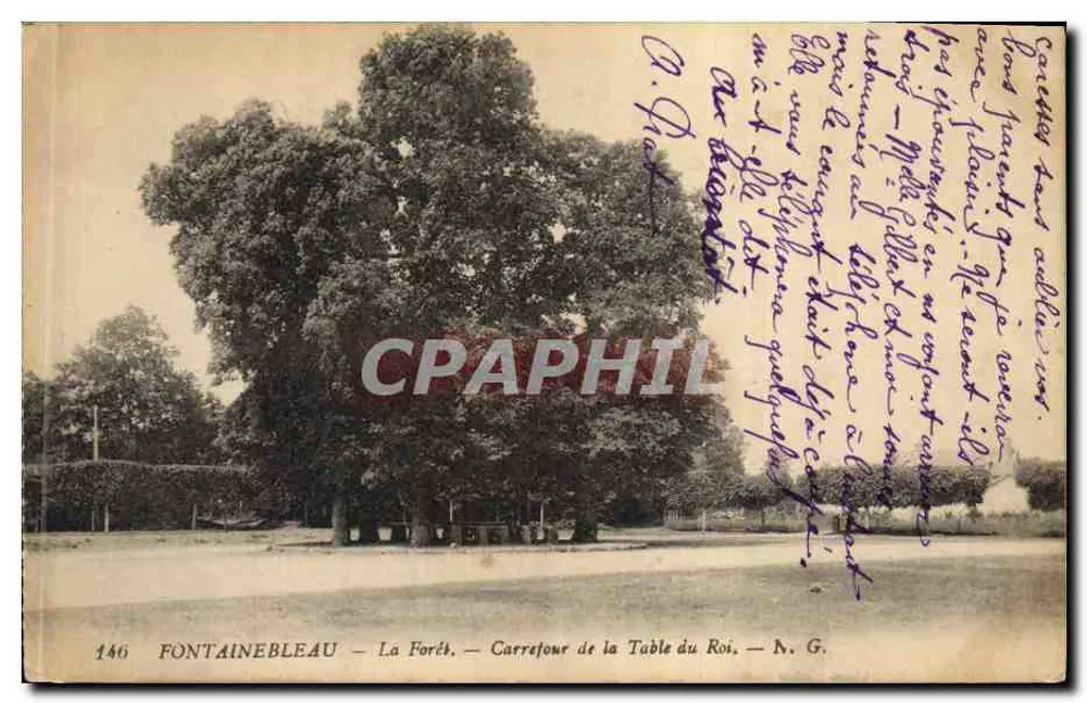 Fontainebleau — Die Forêt — Carrefour de la Table du Roi — N. G. — Nr. 146 - Vorderseite