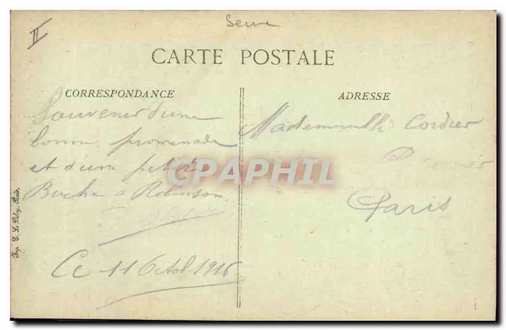 Der älteste Kastanienbaum von ROBINSON — P. Javelle & Phot. Robinson, Nr. 37 - Rückseite