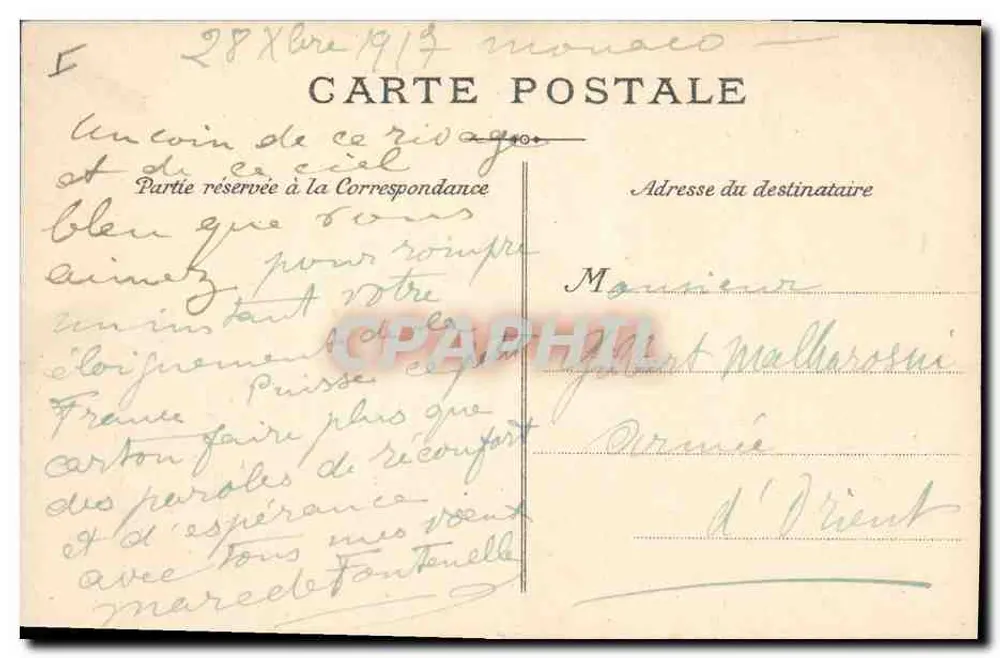 Monte-Carlo — Vista en los Jardines — IL. - Reverso