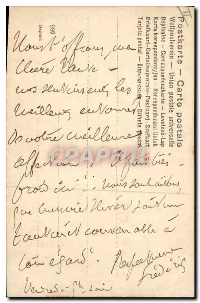 F — Brief an die Mutter — anonymer Verlag, Seriennummer nicht sichtbar - Rückseite