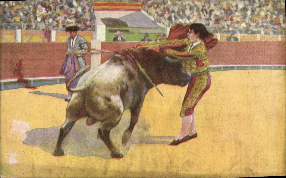 Touro e matador — arena de touro — Edições Victoria, N. Coll Sotiri, Barcelona, n° 8 - Frente