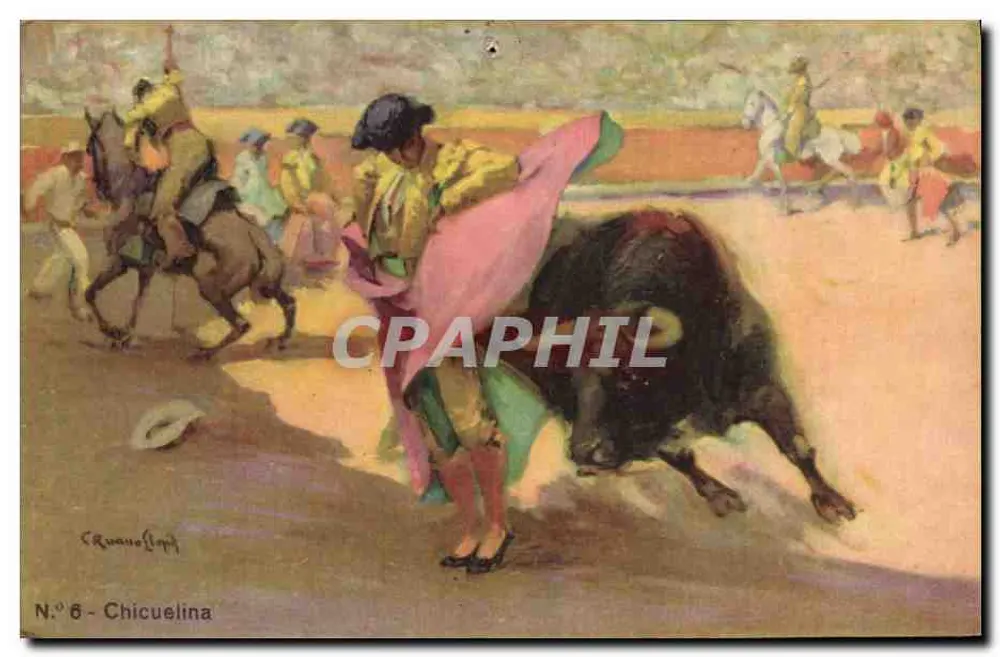 Torero e touro — cena de corrida — edição Chicuelina, N.º 6 - Frente