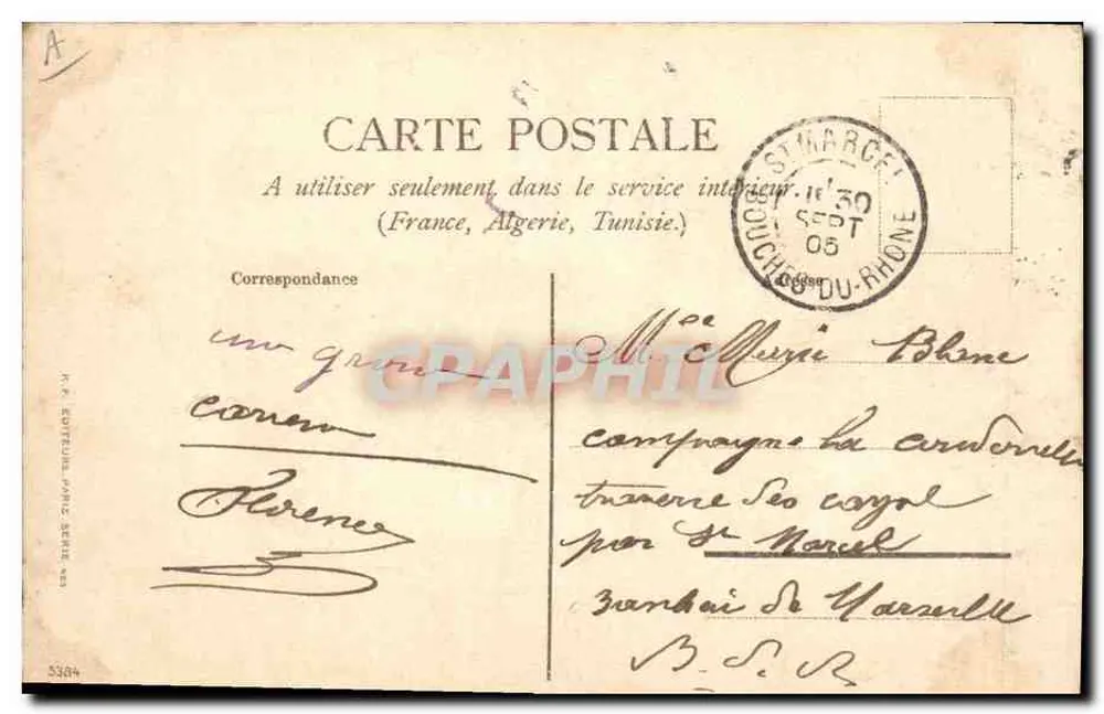 Pase de Muleta — cena de touro — editor N. R. BOTTINELLI, Paris, série 5384 - Verso