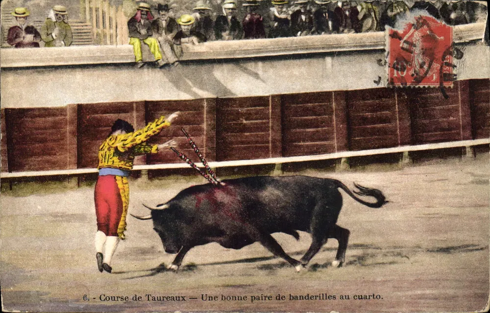 Stierkampf — Eine gute Paar Banderillas im Cuarto — Édit. T. DÉGOUILLAT & Cie Marseille - Vorderseite