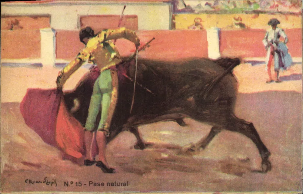 Pase natural — cena de touro — C. Ruano López, N.º 15 - Frente