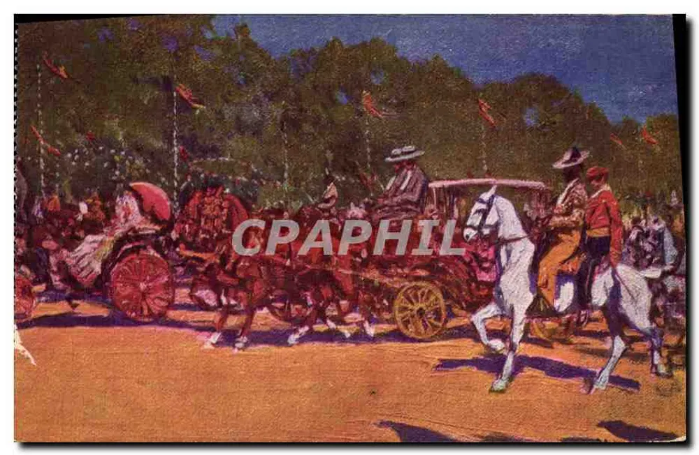 Festa a cavalo — cena de desfile — Juan Bargañó, Barcelona - Frente