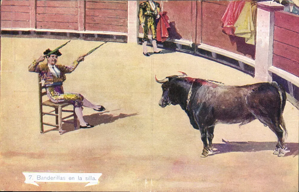Banderillas auf dem Stuhl — Stierkampfszene — Serie 1059, n°7 - Vorderseite