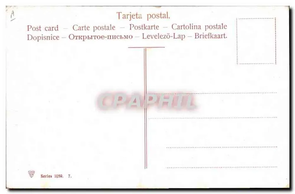 Banderillas auf dem Stuhl — Stierkampfszene — Serie 1059, n°7 - Rückseite