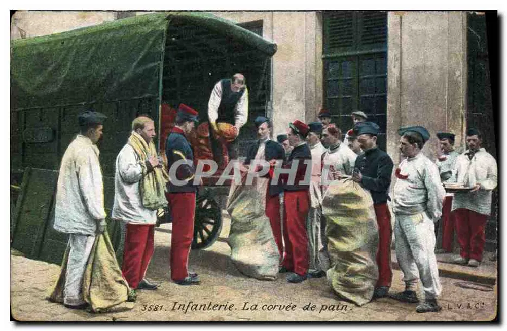 Infanterie — La corvée de pain — Éditeur L.V. & Cie, n° 3581 - Vorderseite