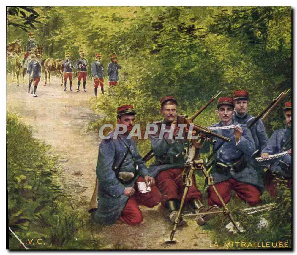 Soldados franceses com metralhadora — L.V.C. — edição L.V.C. - Frente