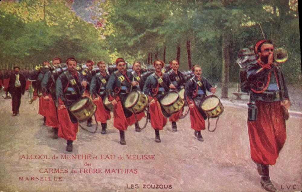 Les Zouzous — Musikergruppe in Paradeuniform — Verlag L.V.C. Marseille - Vorderseite