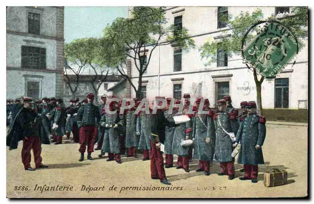 Infanterie. Abreise der Urlauber — L.V. & Cie, n° 3586 - Vorderseite