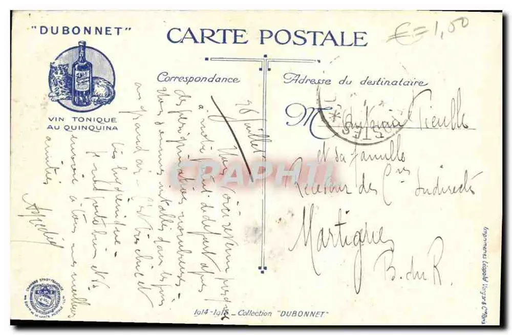 Englische Infanterie in Aktion — Antike Ansichtskarte DUBONNET — Sammlung 'DUBONNET' n°14-148 - Rückseite