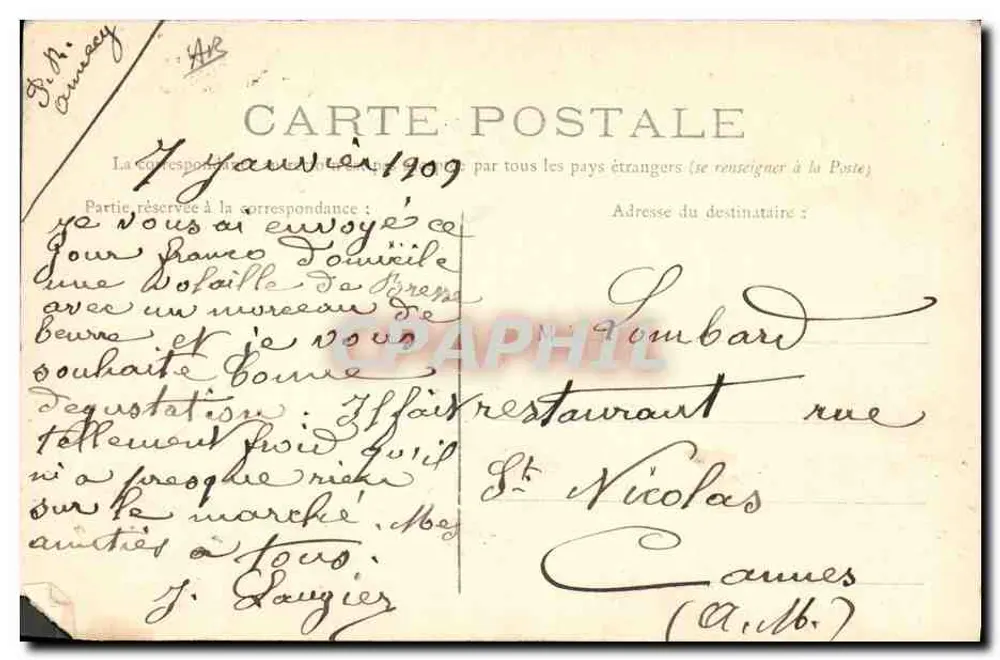 Bourg — Tipos Bressans — Bressan — Marin, editor, 22, Rue Centrale, Bourg - Verso