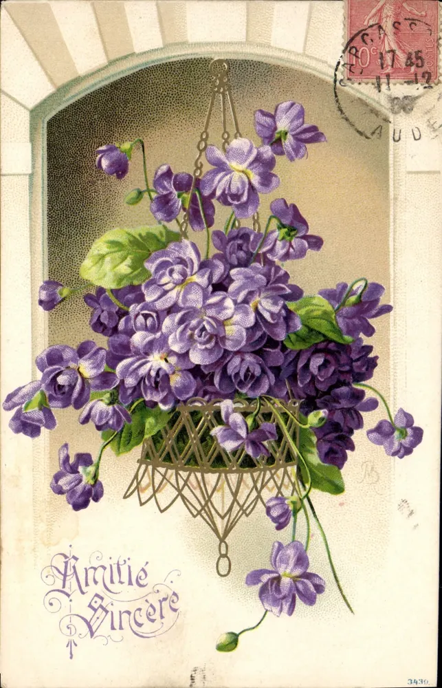 Violeta suspensa — Amizade Sincera — K.E. editores, série 3436 - Frente
