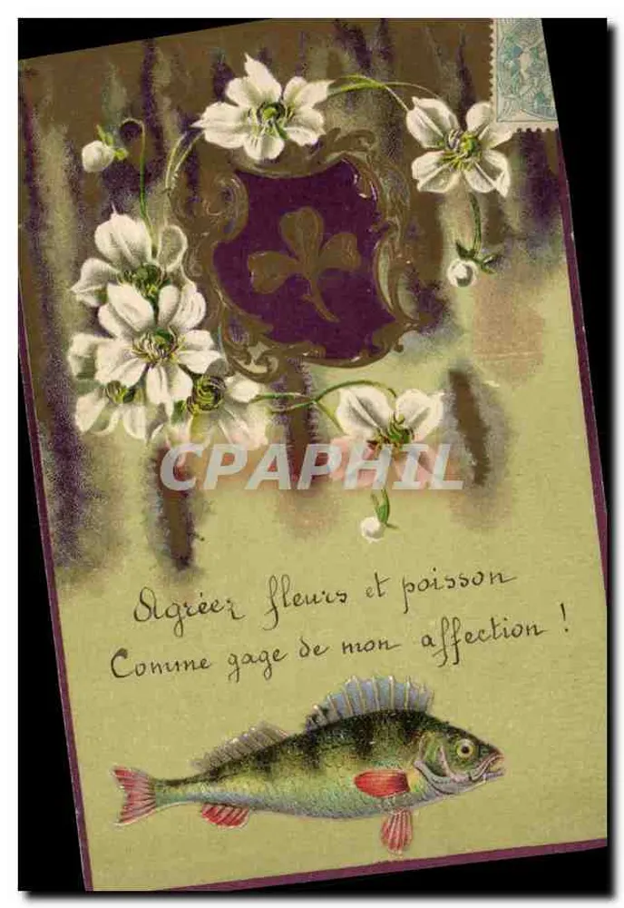 Bloemen en vis — garantie van liefde — uitgever niet zichtbaar - Voorkant