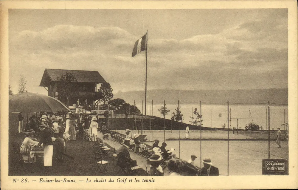 Evian-les-Bains — Das Chalet des Golfs und die Tennisplätze — Sammlung Source Cachat, n°88 - Vorderseite