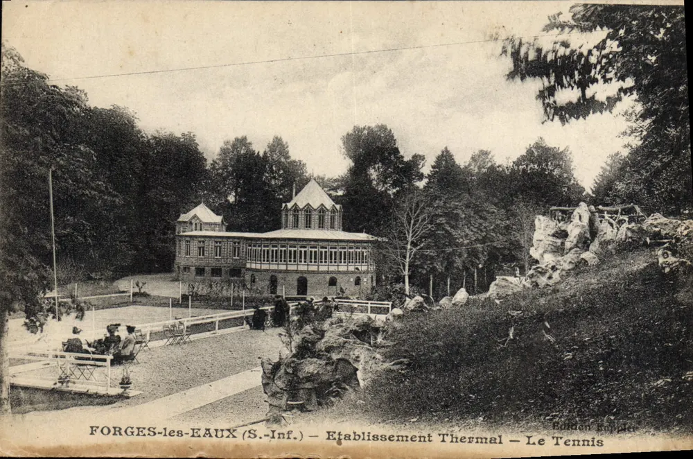 Forges-les-Eaux (S.-Inf.) — Établissement Thermal — Le Tennis — Éditeur : Bütten Rüppel - Vorderseite