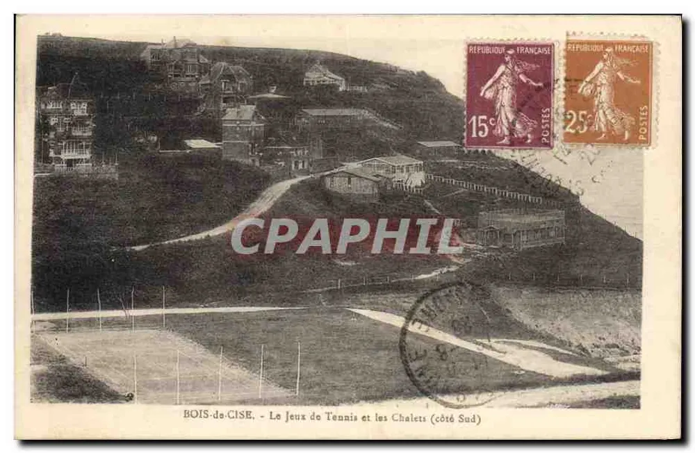 BOIS-de-CISE - Das Tennis-Spiel und die Chalets (Südseite) — Lévéque, Foto, Adult-Orival - Vorderseite